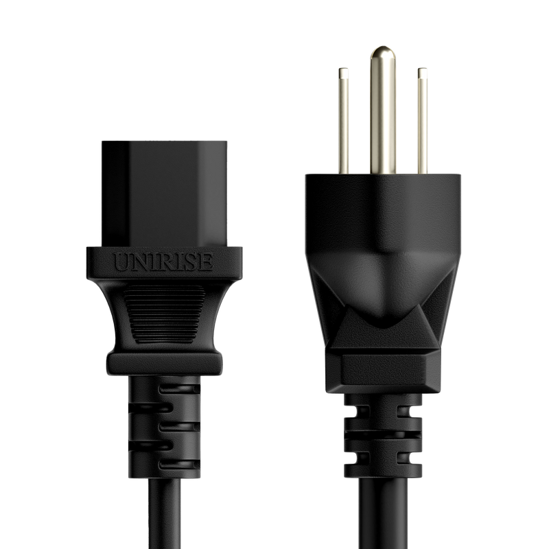 NEMA 5-15P to IEC 60320 C13 Power Cord 13A/125V 16AWG