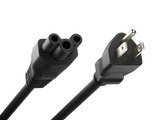NEMA 5-15P to IEC 60320 C5 Laptop Power Cord 10A/125V 18AWG