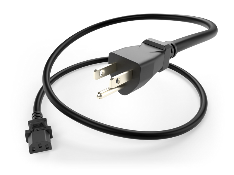 NEMA 5-15P to IEC 60320 C13 Power Cord 10A/125V 18AWG