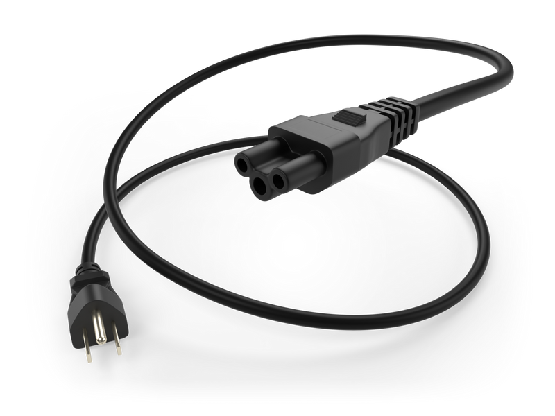 NEMA 5-15P to IEC 60320 C5 Laptop Power Cord 10A/125V 18AWG