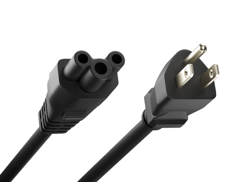 NEMA 5-15P to IEC 60320 C5 Laptop Power Cord 10A/125V 18AWG