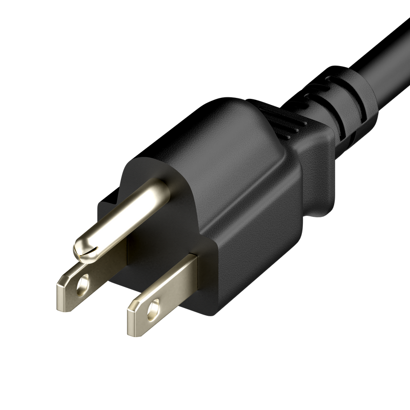 NEMA 5-15P to IEC 60320 C13 Power Cord 10A/125V 18AWG