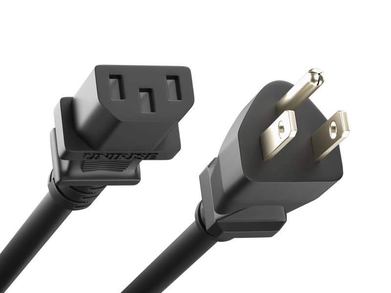 NEMA 5-15P to IEC 60320 C13 Power Cord 15A/125V 14AWG