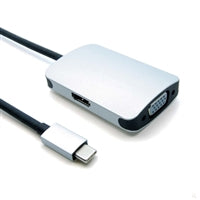 USB Type C 2 in 1 Adapter: VGA Female, HDMI Female